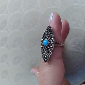 Genuine Vintage Silver and Turquoise Ring